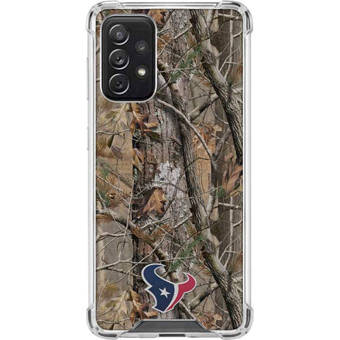 NFL Houston Texans Realtree AP Camo Galaxy A72 5G Clear Case